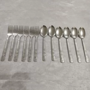 قاشق چنگال طرح گل ریز بسته ای