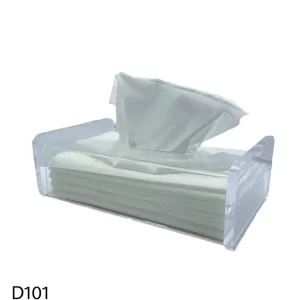 جا دستمال کاغذی اکریلیک شفاف لبه تخت