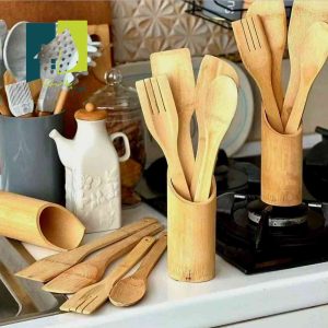 سرویس کفگیر ملاقه چوبی بامبو